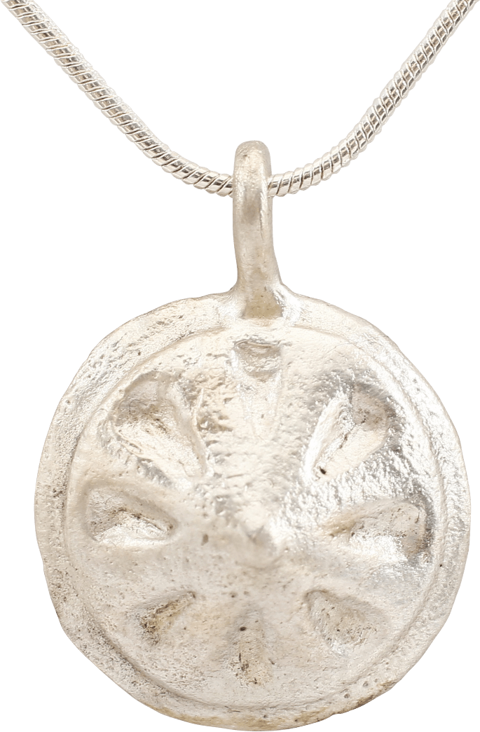 ROMAN WHEEL OF FORTUNE AMULET NECKLACE, 4TH-7TH CENTURY AD - Picardi Jewelers