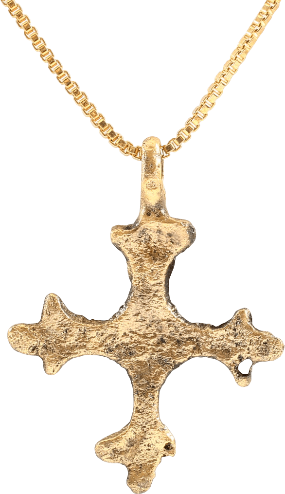 MEDIEVAL EUROPEAN CROSS PENDANT NECKLACE 13TH 15TH CENTURY AD