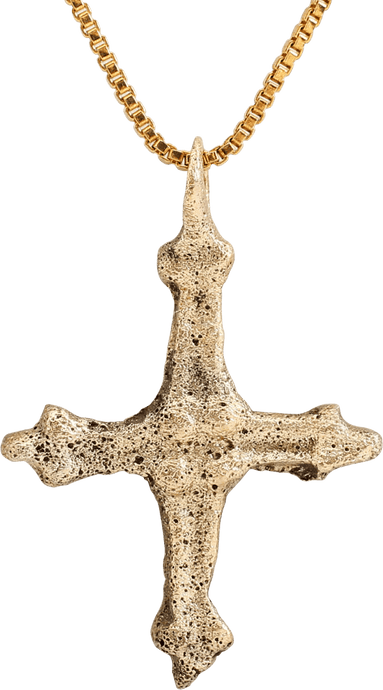  - FINE EARLY CHRISTIAN CONVERT’S CROSS NECKLACE, 9th-11th CENTURY AD