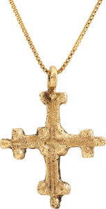 MEDIEVAL EUROPEAN CROSS PENDANT NECKLACE, 12TH-14TH CENTURY AD - Picardi Jewelers