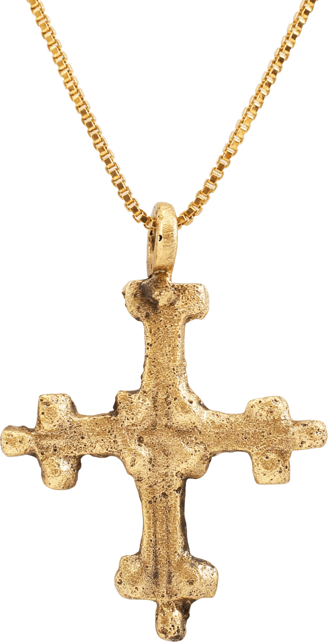 MEDIEVAL EUROPEAN CROSS PENDANT NECKLACE, 12TH-14TH CENTURY AD - Picardi Jewelers