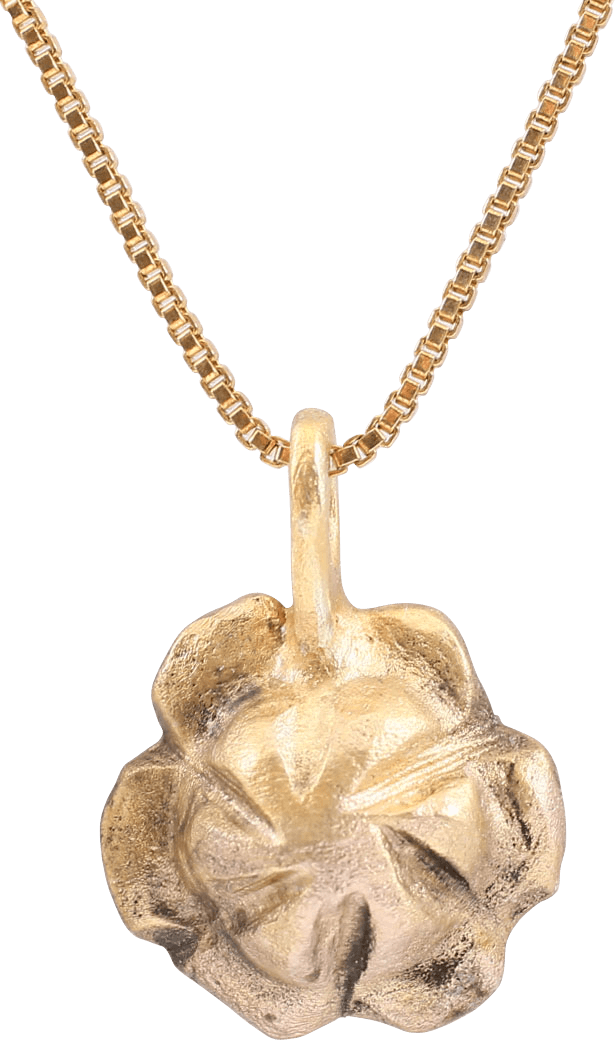 ROMAN WHEEL OF FORTUNE AMULET NECKLACE, 3RD-6TH CENTURY AD - Picardi Jewelers