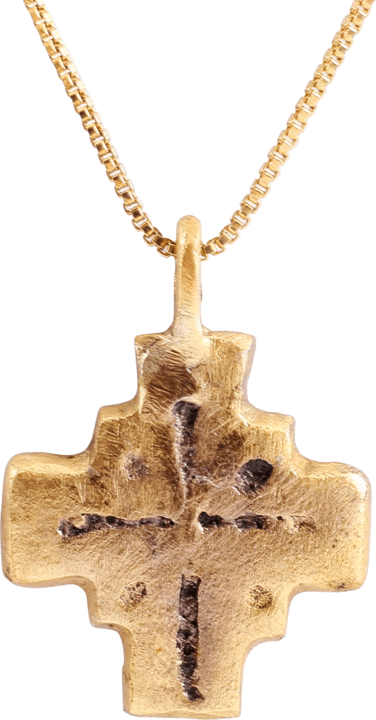 MEDIEVAL EUROPEAN PILGRIM’S CROSS NECKLACE, 7th-10th CENTURY - Picardi Jewelers