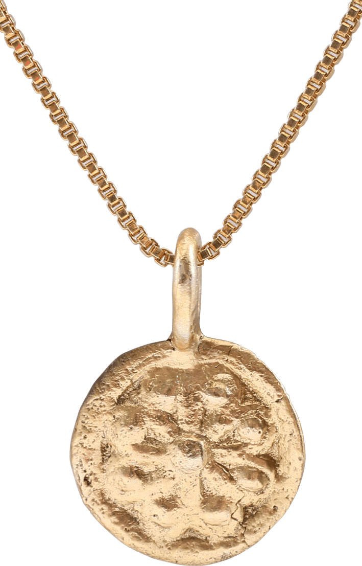 MEDIEVAL WHEEL OF FORTUNE AMULET NECKLACE, 5TH-8TH CENTURY AD - Picardi Jewelers