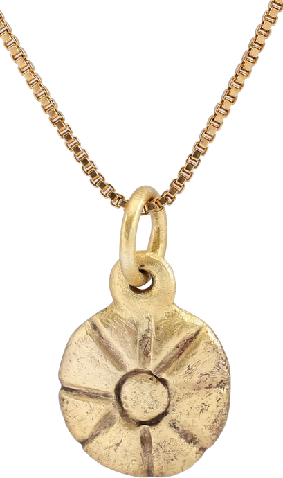 ROMAN WHEEL OF FORTUNE AMULET NECKLACE, 5TH-8TH CENTURY AD - Picardi Jewelers