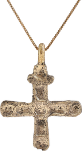 MEDIEVAL RUSSIAN ENAMELED CROSS NECKLACE, 10TH-13TH CENTURY - Fagan Arms (8202631774382)