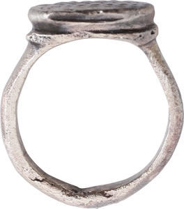  - MEDIEVAL EUROPEAN SILVERED RING, 7TH-12TH CENTURY AD, SIZE 2 1/4