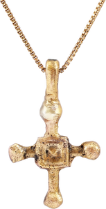 FINE MEDIEVAL EUROPEAN CONVERT’S CROSS NECKLACE, 9th-10th CENTURY (8202567090350)