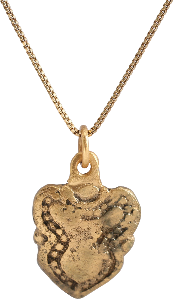 ANCIENT VIKING HEART PENDANT NECKLACE, C.850-1050 AD - Picardi Jewelry