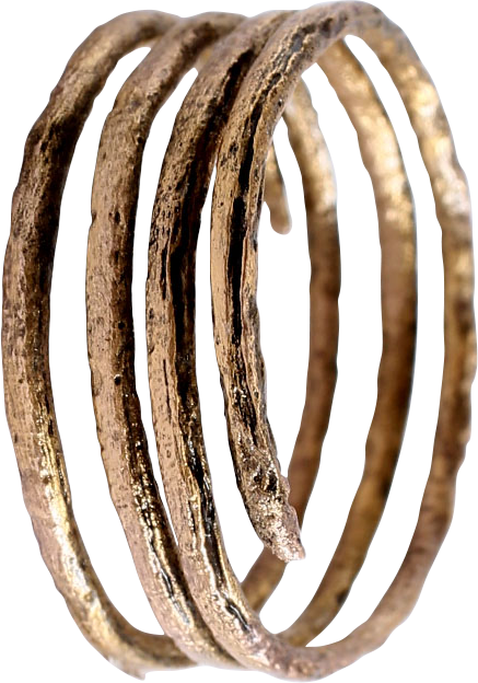 ANCIENT VIKING COIL RING 850-1050 AD SIZE 10 1/4 - Picardi Jewelry