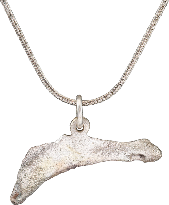 FINE GREEK/UKRAINE BRONZE DOLPHIN PENDANT NECKLACE, 5TH-4TH CENTURY BC - Picardi Jewelry