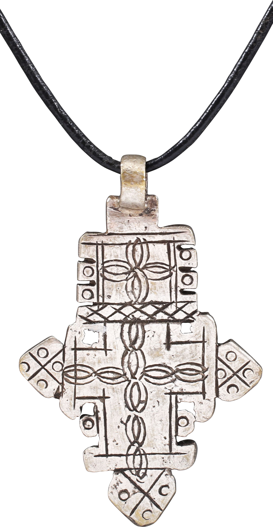 COPTIC SILVER CROSS, ETHIOPIA, 19TH CENTURY - Picardi Jewelry