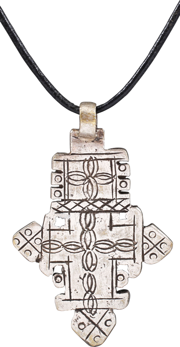 COPTIC SILVER CROSS, ETHIOPIA, 19TH CENTURY - Picardi Jewelry