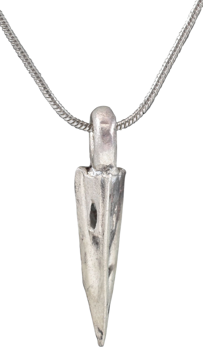 HELLENISTIC GREEK ARROWHEAD PENDANT NECKLACE, 300 - 100 BC (8202531307694)