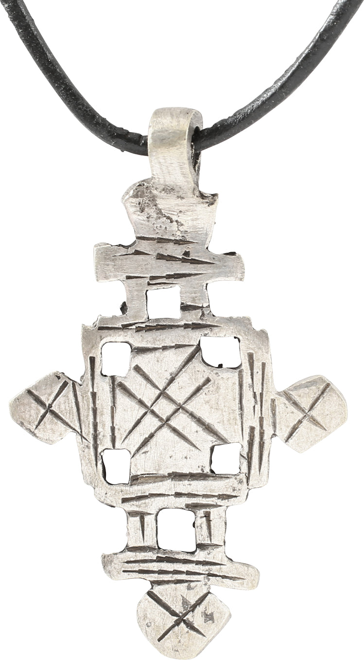 COPTIC SILVER CROSS, ETHIOPIA, 19TH CENTURY. - Picardi Jewelry