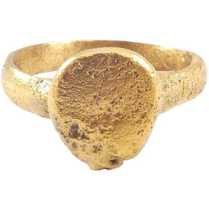 VIKING GILT HEART RING C.900-1050 AD SIZE 10 ½ - Picardi Jewelers